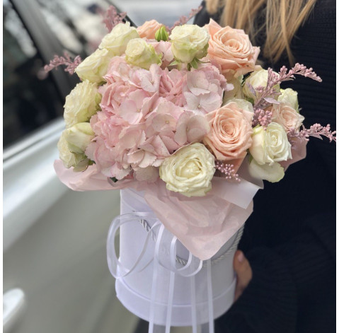 Квіткова композиція Рожеві перли 2 доставка квітів