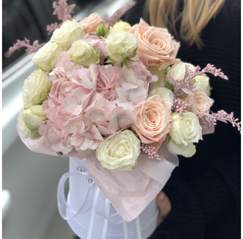 Квіткова композиція Рожеві перли 3 доставка квітів