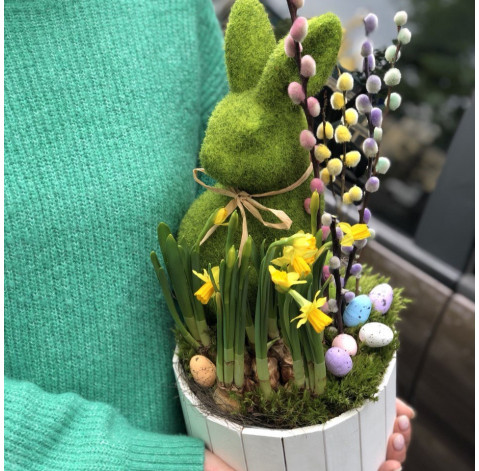 Easter composition Rabbit 2 Flower delivery