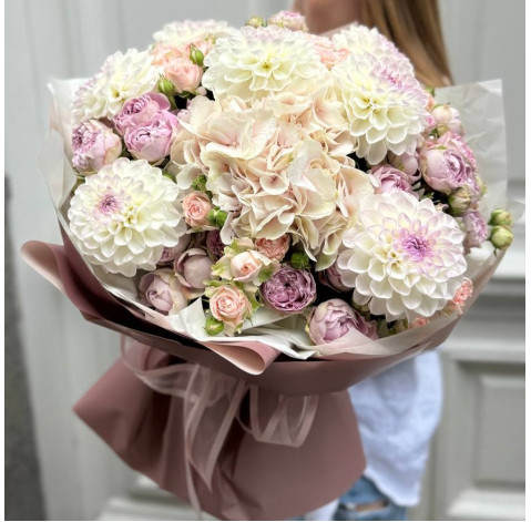 Букет Зефірна пудра 3 доставка квітів