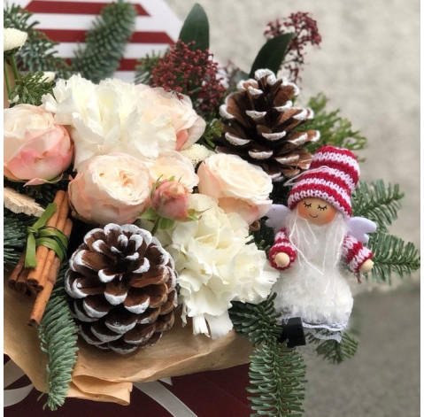 Новорічний конверт Кремовий 4 доставка квітів