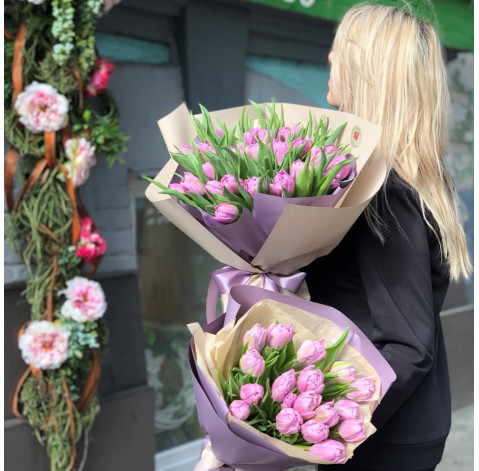 Букет 17 тюльпанів Дабл Прайс 1 доставка квітів