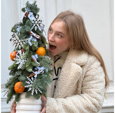 Christmas tree with tangerines 1 Flower delivery
