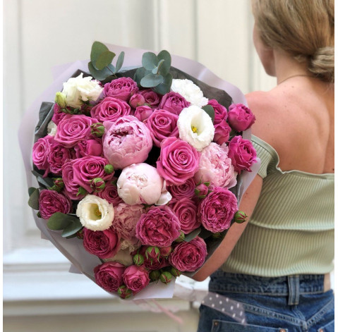 Букет Рожевий велюр 3 доставка квітів