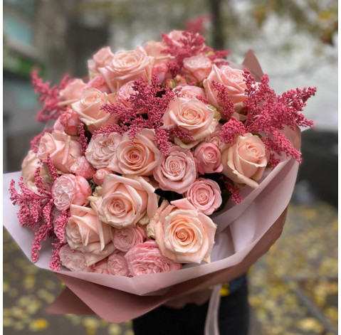 Букет Пудровий туман 2 доставка квітів