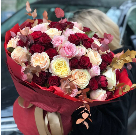Bouquet 71 roses mix 2 Flower delivery