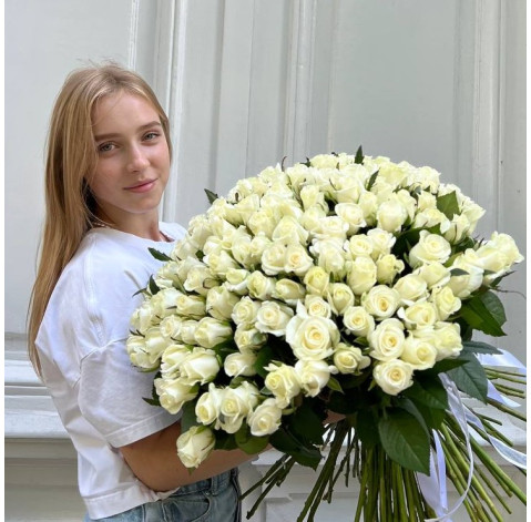 Букет 151 роза Белуга 2 доставка цветов