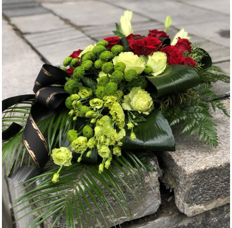 Funeral composition with lilies and eustoma 4 Flower delivery