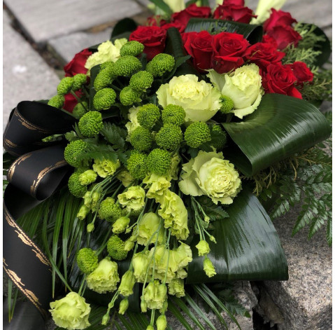 Funeral composition with lilies and eustoma 5 Flower delivery