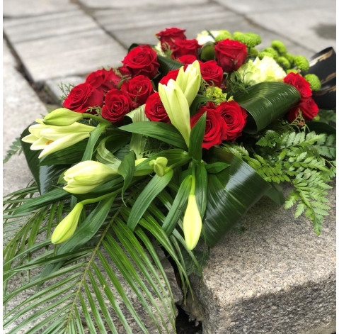 Funeral composition with lilies and eustoma 6 Flower delivery