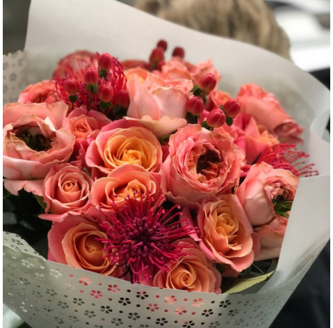 Bouquet Peach Sunset 4 Flower delivery