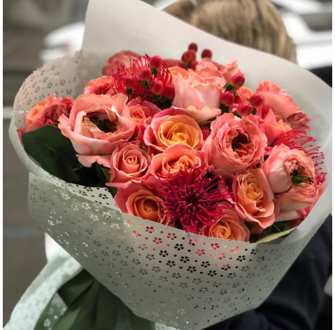 Bouquet Peach Sunset 3 Flower delivery