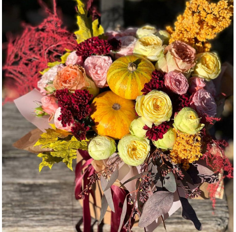 Квіткова композиція Осінній каприз 2 доставка квітів