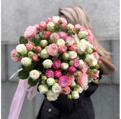 Букет 21 роза Бомбастик 2 доставка цветов